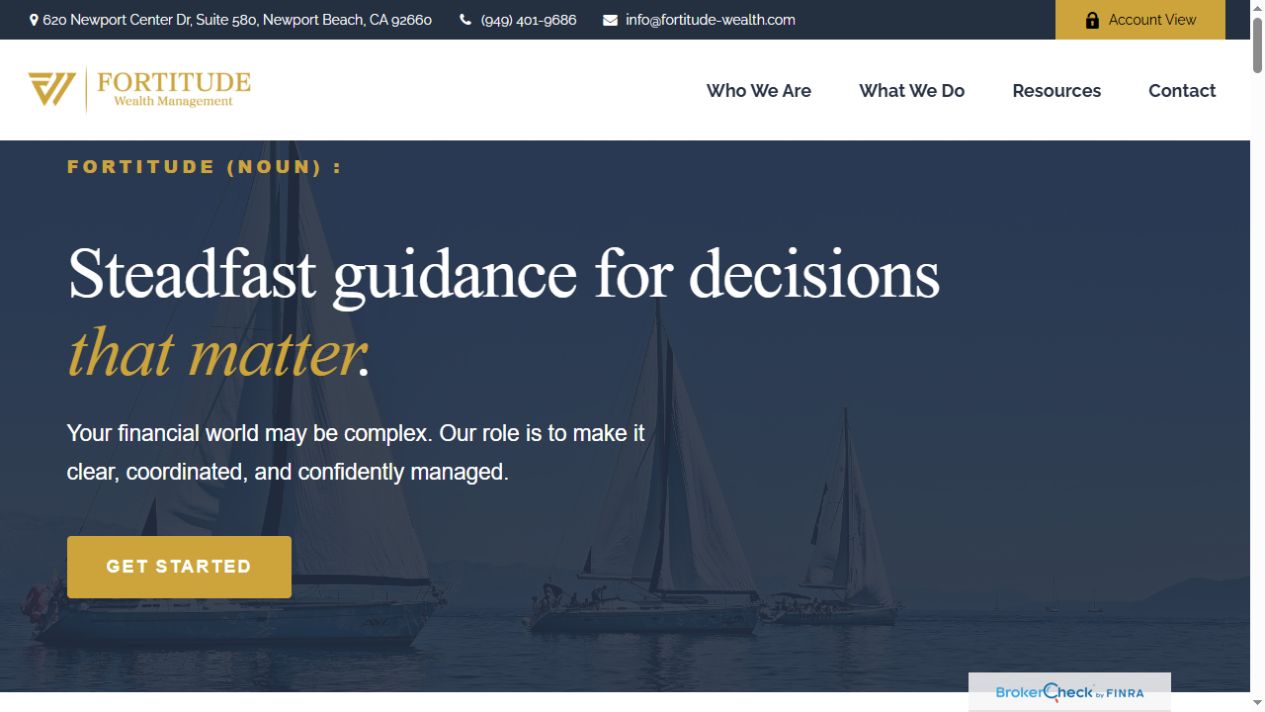 Fortitude launched website, desktop view